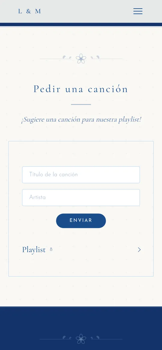 Formulario para pedir una canción y lista de canciones propuestas